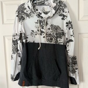 AMPERSAND AVE White  and Gray Hoodie